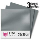 ORACAL 651 Glänzende Klebefolie – 3er-Pack, 30 × 30 cm – Grau