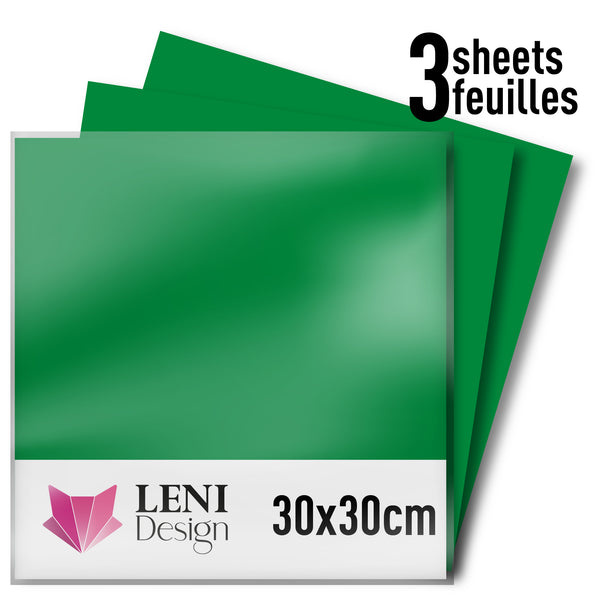 ORACAL 651 vinyle adhésif brillant 30x30 cm – lot de 3 feuilles Vert