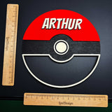 Personalized Wooden Children's Wall Decoration – Choice of Name – Toy Ball or Car Design – Wooden Wall Plaque – Children's Room Gift (Play Ball)