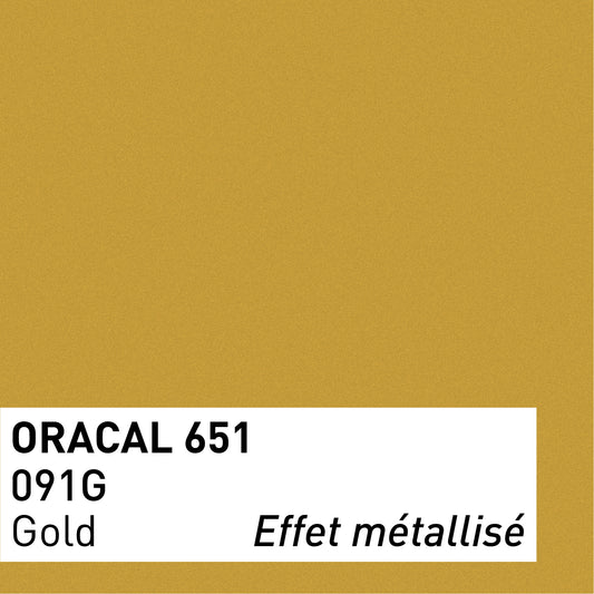 Vinyle adhésif ORACAL 651 Brillant – Lot de 3 feuilles 30×30 cm - Or