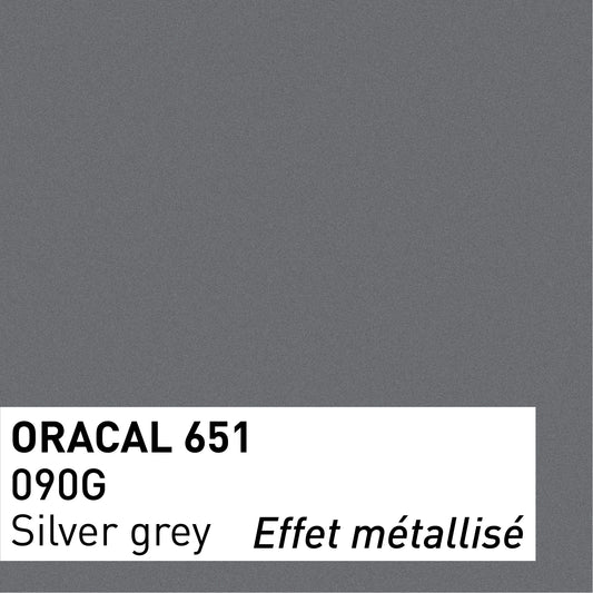 Vinyle adhésif ORACAL 651 Brillant – Lot de 3 feuilles 30×30 cm - Argent
