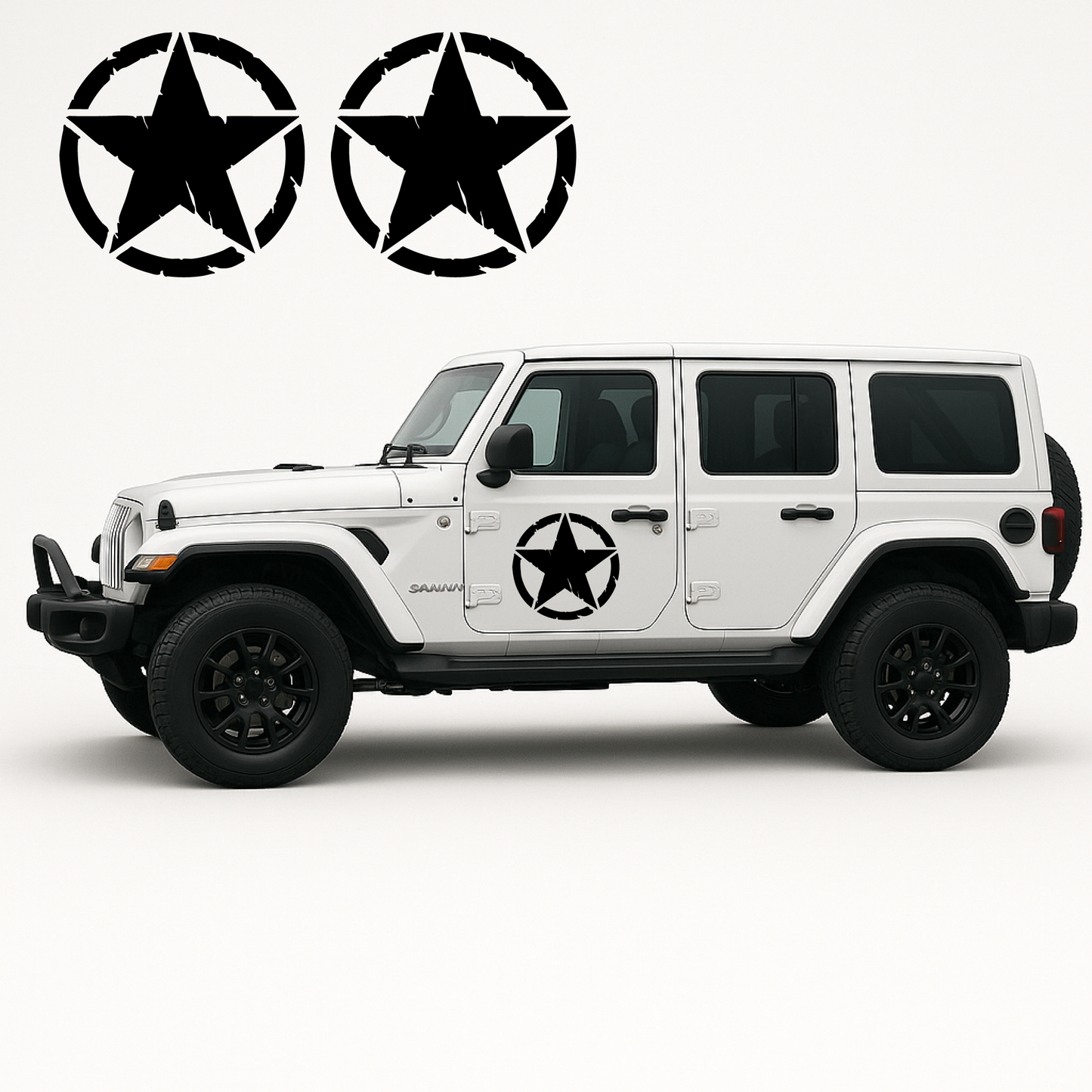 Lenidesign.fr | 2x Stickers Étoile Militaire Détruite 4x4 Off-Road