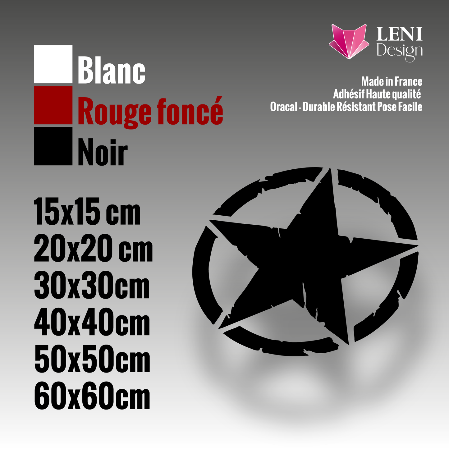 Lenidesign.fr | 2x Stickers Étoile Militaire Détruite 4x4 Off-Road