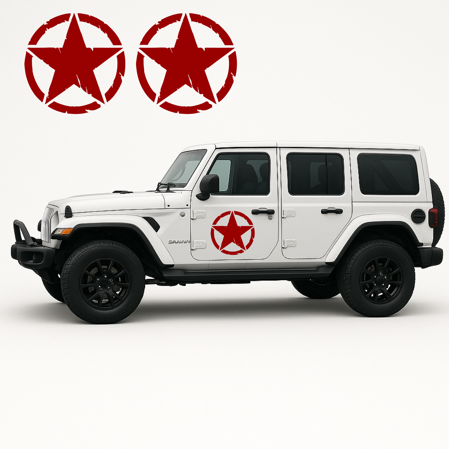 Lenidesign.fr | 2x Stickers Étoile Militaire Détruite 4x4 Off-Road