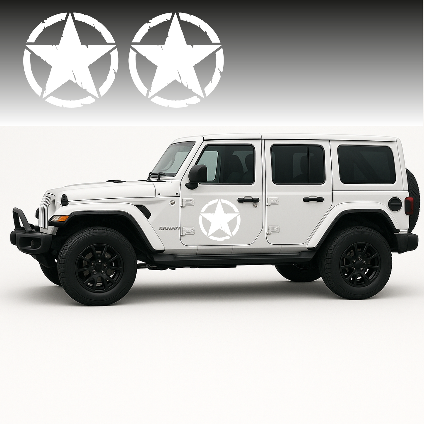 Lenidesign.fr | 2x Stickers Étoile Militaire Détruite 4x4 Off-Road