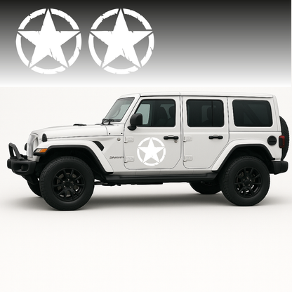 Lenidesign.fr | 2x Stickers Étoile Militaire Détruite 4x4 Off-Road